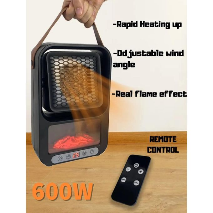 Fan Heater Chauffage à flame mini électrique 600W radiateur portable مدفأة كهربائية صغيرة محمولة بقدرة 600 واط