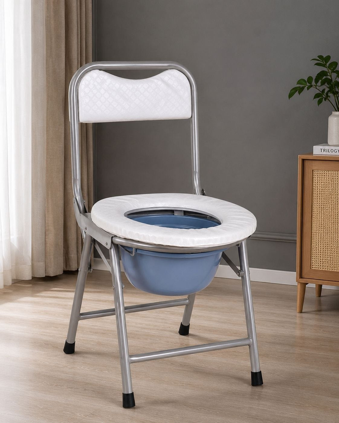 كرسي المرحاض القابل للطي للمرضى و كبار السن Siège de toilette pliable pour patients et personnes âgées Chaise