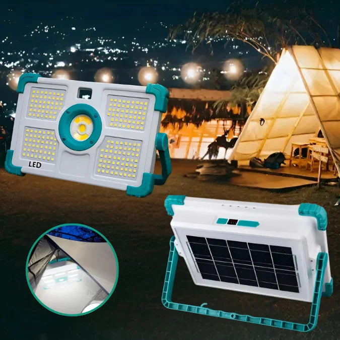 PROJECTEUR SOLAIRE Portable Solar Lamp 100W 188 LED مصباح شمسي محمول 100 واط 188 مصباح LED