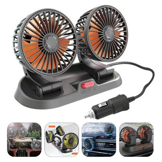 Ventilateur de refroidissement de voiture double tête مروحة تبريد سيارة برأسين، مروحة 12 فولت منخفضة الضوضاء
