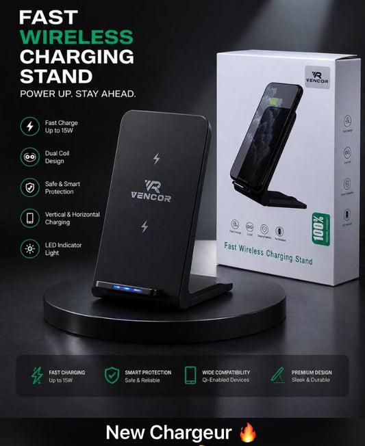 Fast Wireless Charging Stand Support de charge sans fil rapide حامل شحن لاسلكي سريع