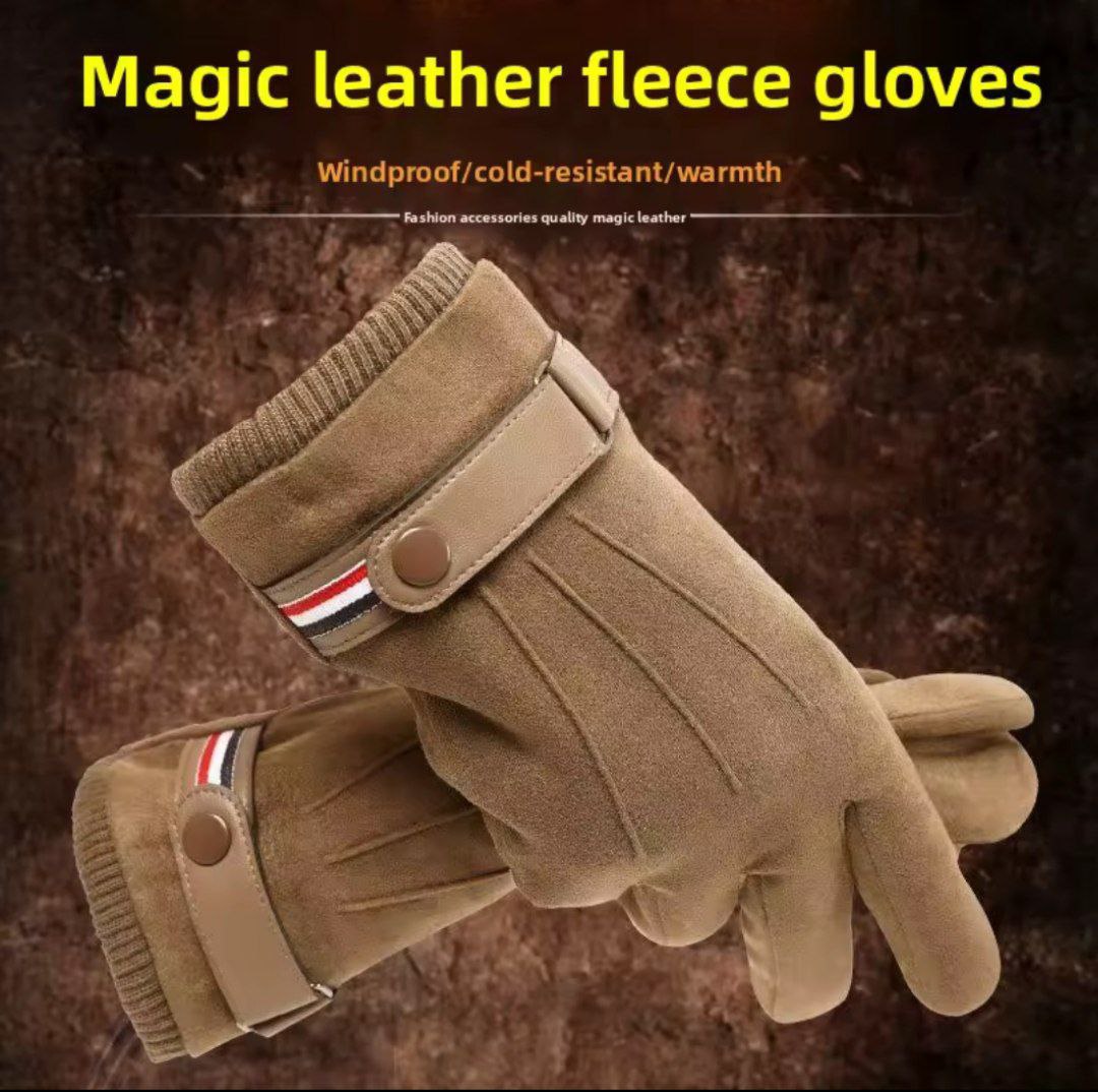 Gants de cyclisme d'hiver pour hommes avec écran tactile, gants en velours coupe-vent قفازات ركوب الدراجات الشتوية للرجال مزودة بشاشة لمس، قفازات مخملية مقاومة للرياح