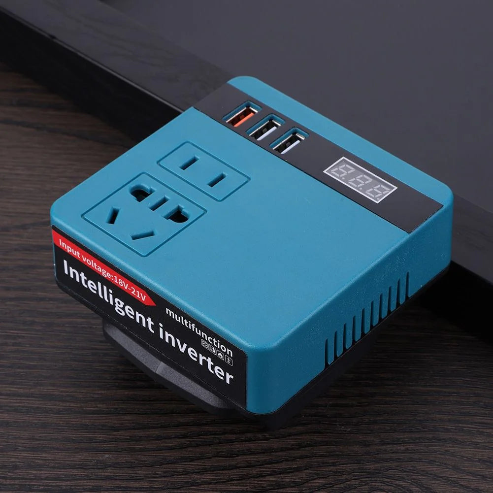 Onduleur Convertisseur de Puissance Portable DC 18-21V محول طاقة محمول من تيار مستمر 18-21 فولت إلى تيار متردد 220 فولت للاستخدام الخارجي
