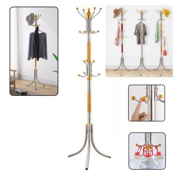 Porte-Manteau Chambre À Coucher En Acier Inoxydable Porte-Manteau Chapeau Vêtements رف معاطف من الفولاذ المقاوم للصدأ لغرفة النوم، رف قبعات، رف ملابس، حامل أرضي، رف معاطف معدني