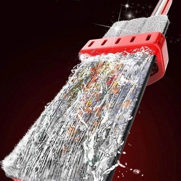 ممسحة حمراء مسطحة للتنظيف دون لمس Balai serpillière plat de couleur rouge