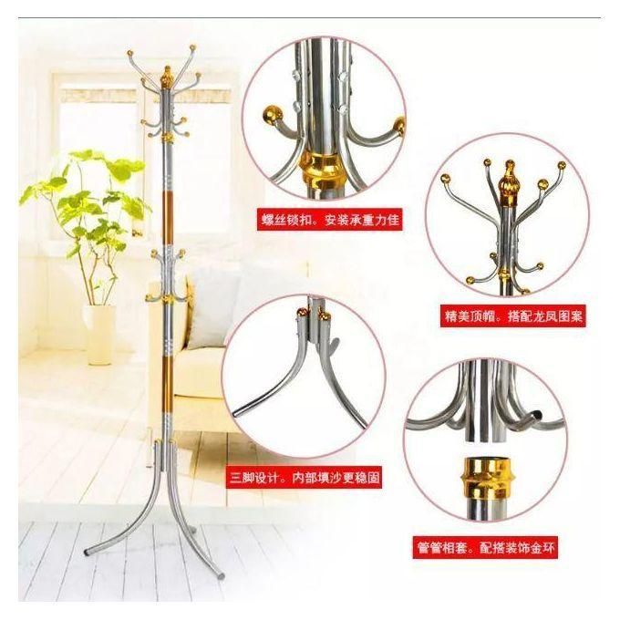 Porte-Manteau Chambre À Coucher En Acier Inoxydable Porte-Manteau Chapeau Vêtements رف معاطف من الفولاذ المقاوم للصدأ لغرفة النوم، رف قبعات، رف ملابس، حامل أرضي، رف معاطف معدني