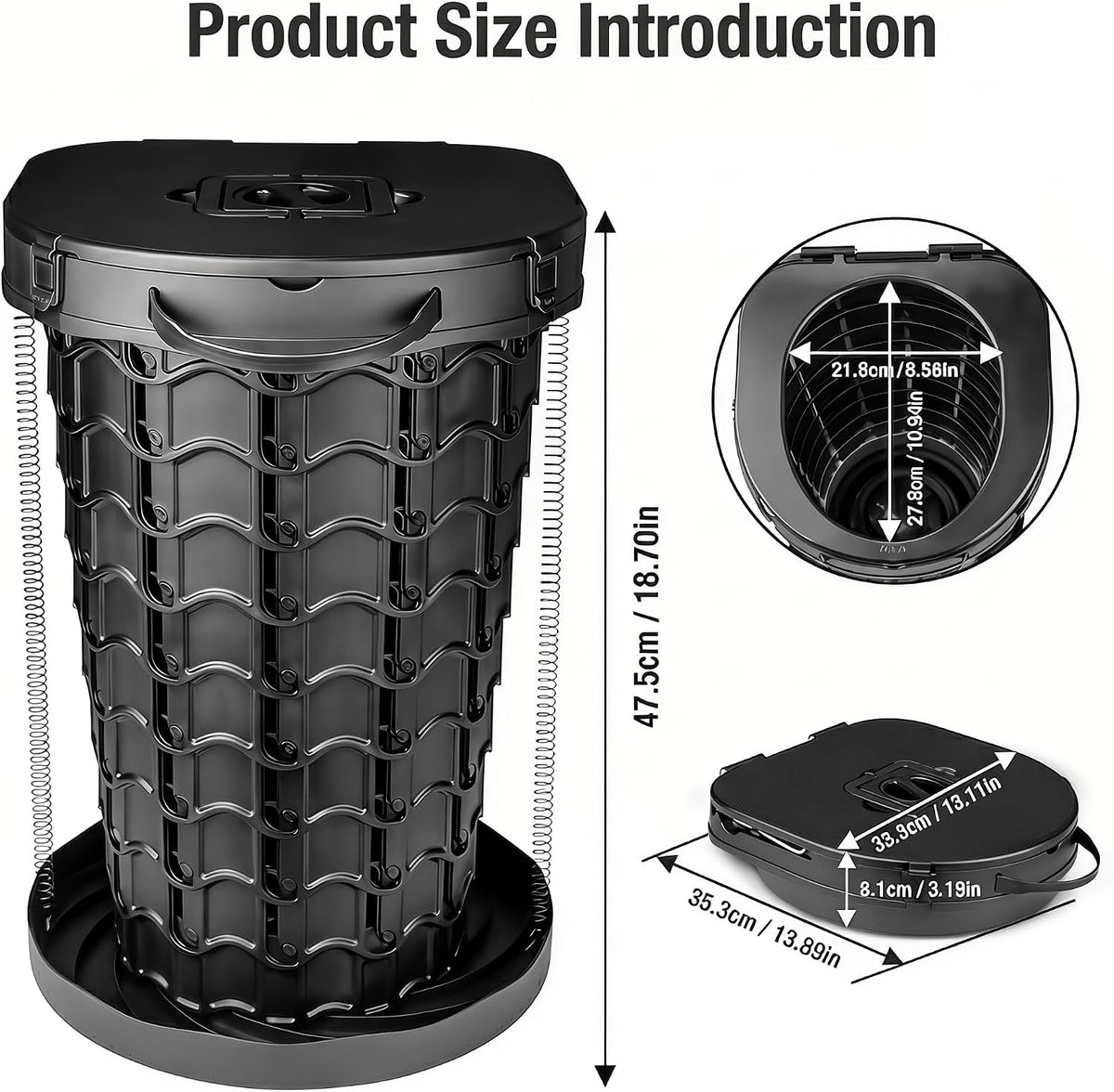 مرحاض تخييم قابل للطي ومحمول مع حقيبة Toilette de camping pliante et portable avec sac