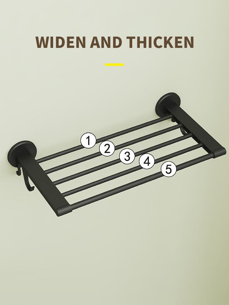 Porte-serviettes mural pliable sans perçage رف مناشف قابل للطي يُثبت على الحائط بدون حفر