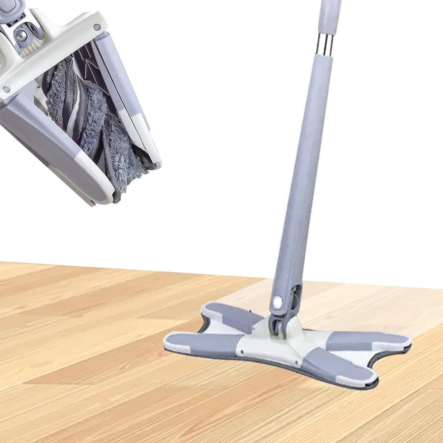 ممسحة أرضية، مكنسة مسطحة من الألياف الدقيقة، تدور 360 درجة