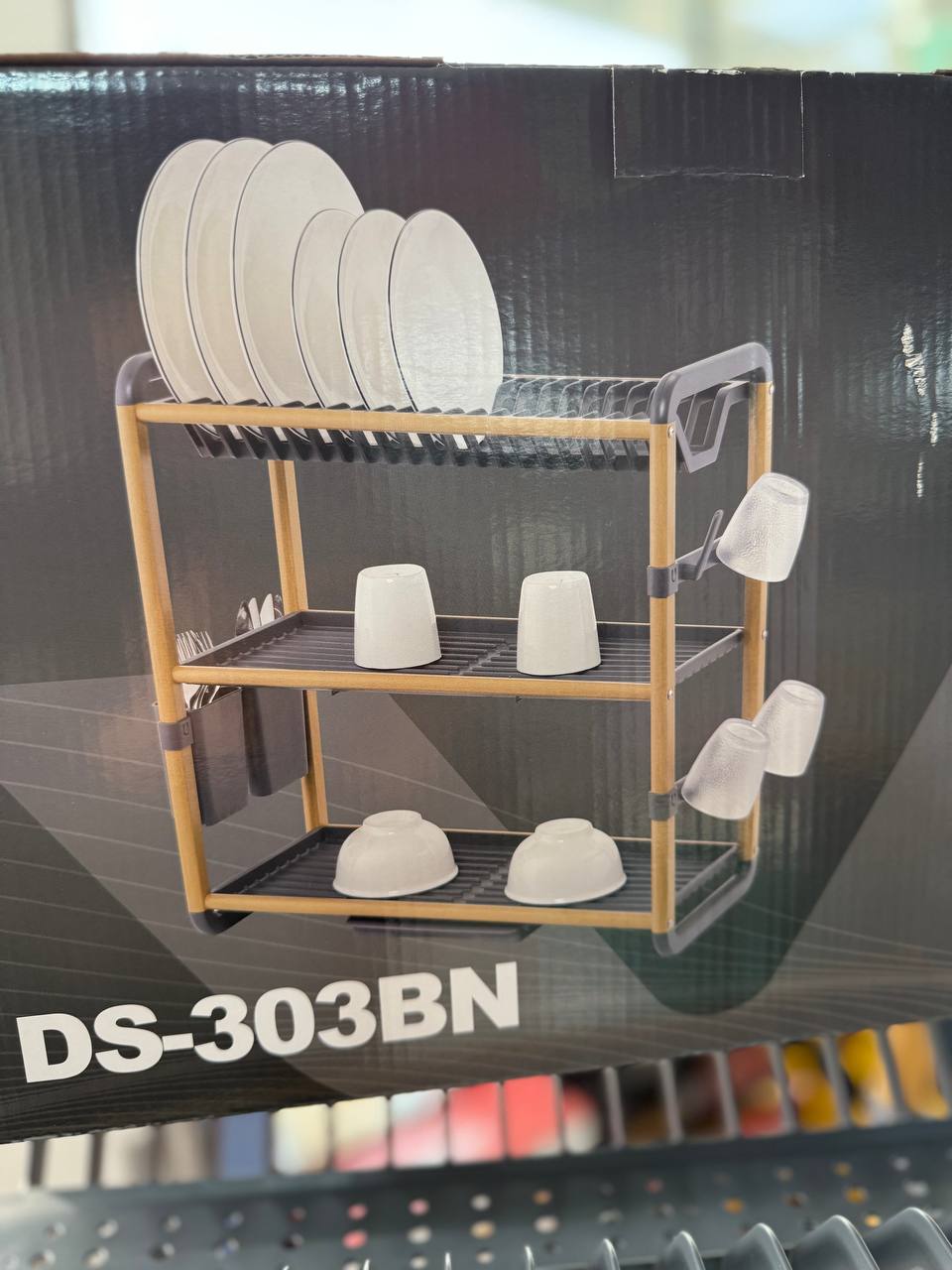 DS-303BN شبكة الاواني من الألمنيوم 3 طوابق Étagère à ustensiles de cuisine en aluminium à 3 niveaux