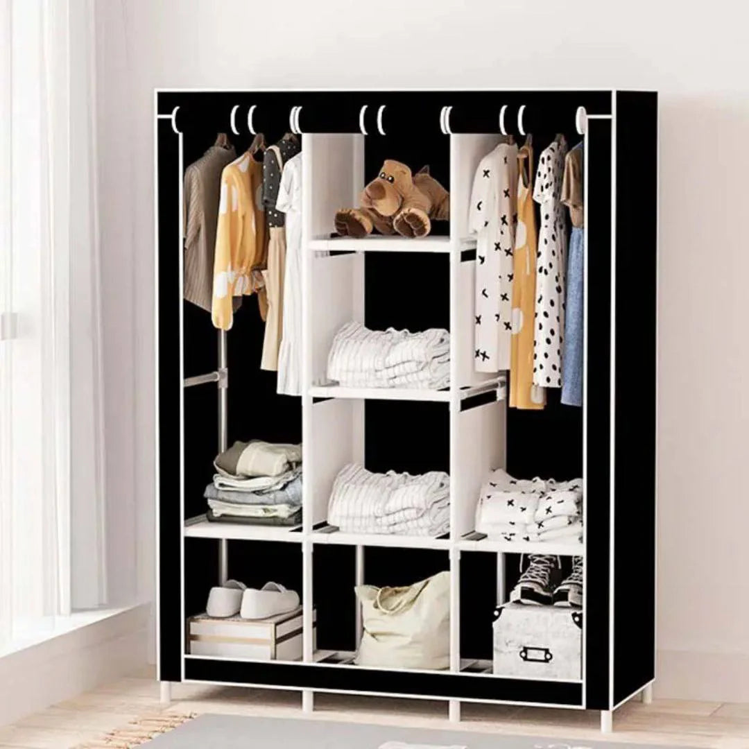 Armoire penderie en tissu 130x45x170cm خزانة الملابس القابلة للطي