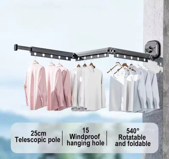 Etendoir pliable mural Support à Linge Rétractable حبل غسيل قابل للطي مثبت على الحائط