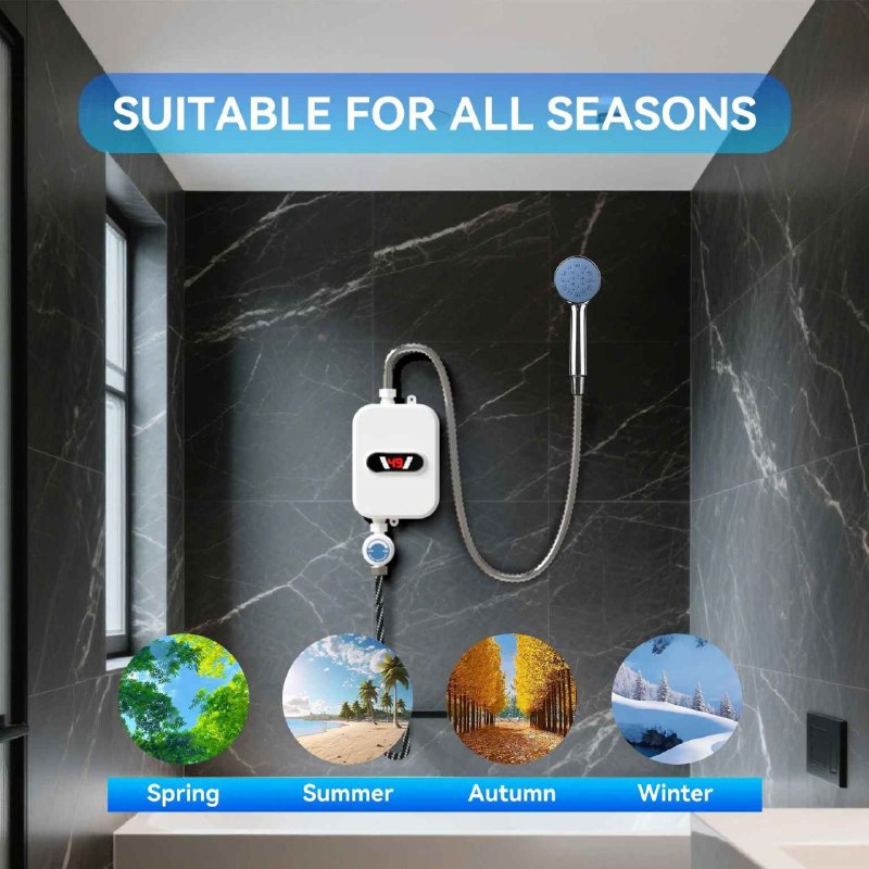 Mini chauffe-eau instantané électrique avec pommeau de douche سخان مياه كهربائي صغير فوري مع رأس دش