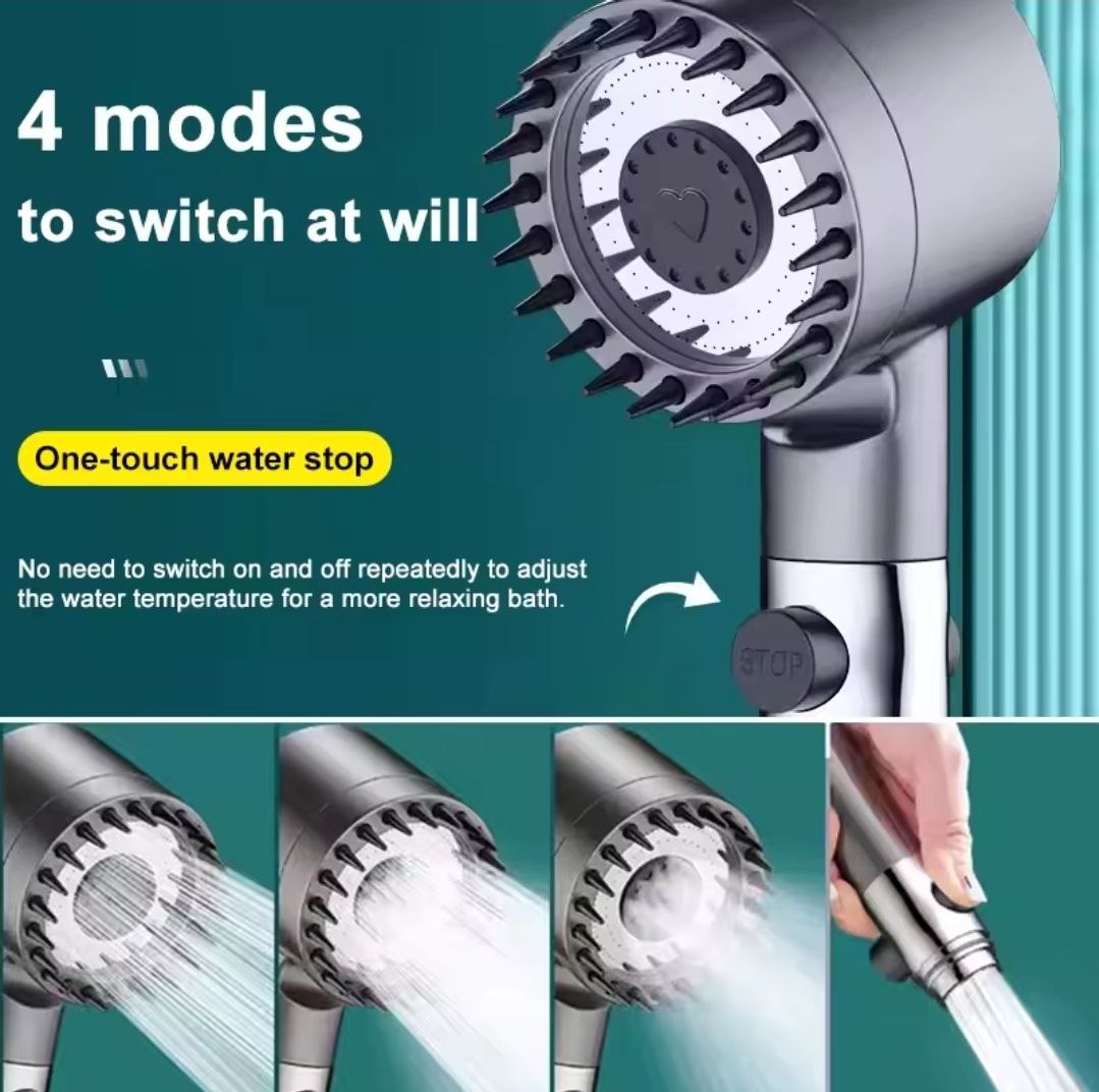 رأس دش مع دش محمول باليد، رؤوس دش عالية الضغط Pommeau de douche avec douchette à main, combiné haute pression