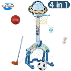 رياضة كرة قدم-طوق لعبة غولف 4في1, قاعدة حمل للأطفال طوق كرة السلة