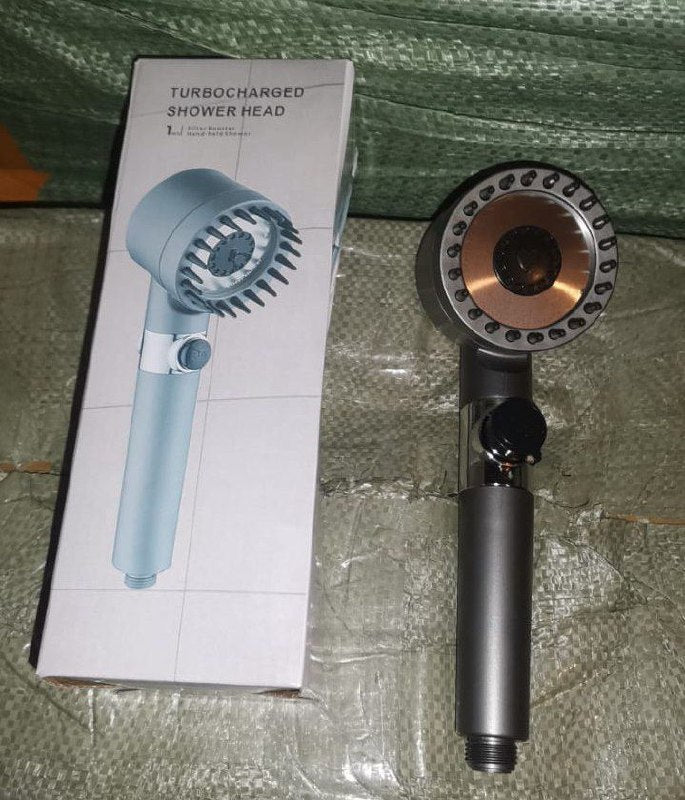 TURBOCHARGED SHOWER HEAD POMME DE DOUCHE TURBOCOMPRESSÉE