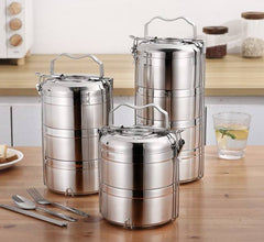 Boîtes à lunch isothermes empilables en acier inoxydable Lunch box صناديق غداء قابلة للتكديس معزولة من الفولاذ المقاوم للصدأ