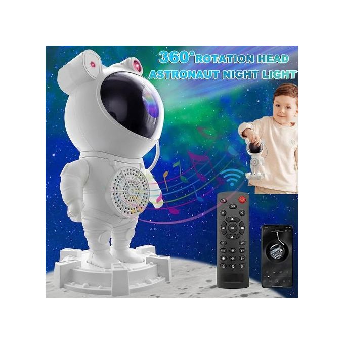 مصباح ليلي على شكل رائد فضاء Astronaute Veilleuse de nuit Projecteur LED Haute parleur Bluetooth Télécommande