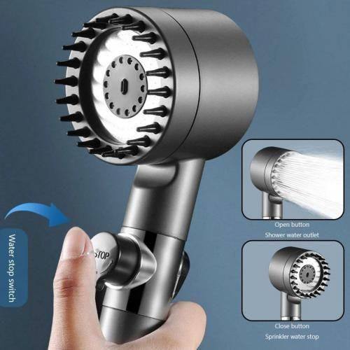 TURBOCHARGED SHOWER HEAD رشاشة دوش رأس دش عالي الضغط مع مرشح مدمج Pommeau de douche haute pression avec filtre intégré Turbocharged Shower Head
