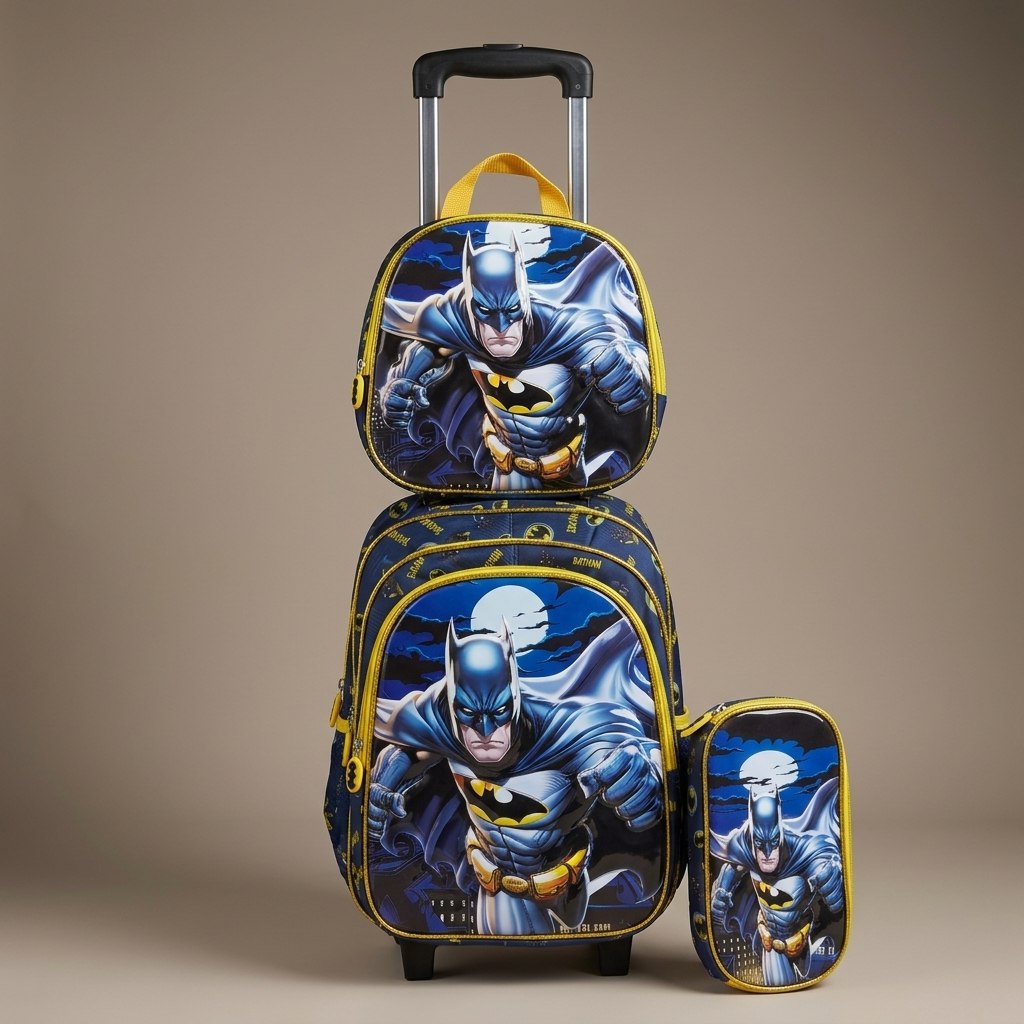 شنطة حقيبة مدرسية طقم ديال Batman