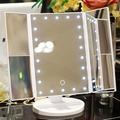 Miroir de maquillage portable مرآة مكياج محمولة بإضاءة LED مكونة من 22 LED