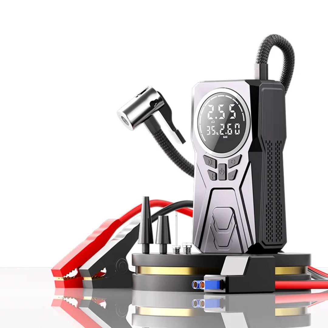Démarreur de batterie portable 5 en 1 avec compresseur d'air جهاز بدء تشغيل السيارة مع ضاغط هواء