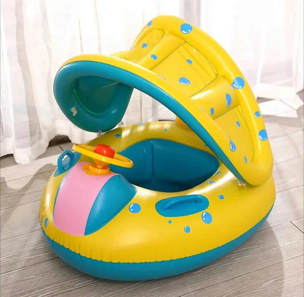 Bouée Bébé Siège avec Parasol Amovible, Bateau Gonflable مقعد عائم للأطفال مع مظلة شمسية قابلة للإزالة، قارب قابل للنفخ