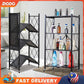 رف معدني قابل للطي بأربع طبقات وعجلات Étagère en Métal Pliable avec 4 Couches et Roues