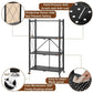 رف معدني قابل للطي بأربع طبقات وعجلات Étagère en Métal Pliable avec 4 Couches et Roues