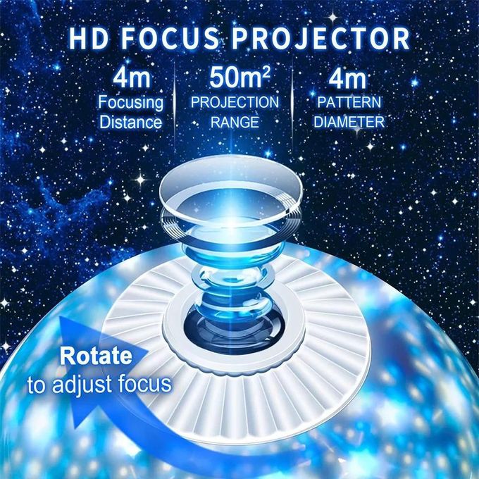 Projecteur LED جهاز عرض LED دوار 360 درجة لسماء مرصعة بالنجوم على شكل مجرة للأطفال