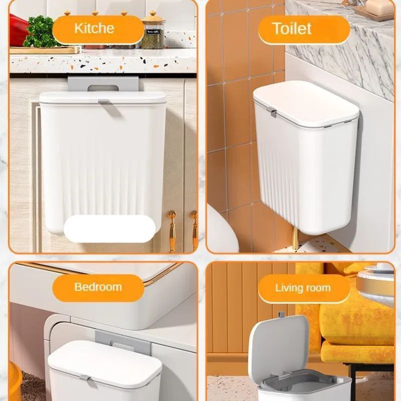 Poubelle murale avec couvercle, corbeille pour toilettes سلة مهملات مثبتة على الحائط مع غطا