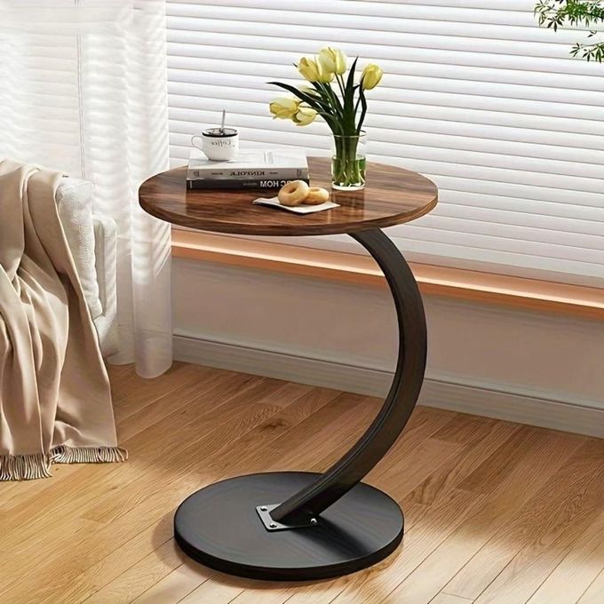 طاولة شاي دائرية عصرية طاولة جانبية متنقلة Table à Thé Moderne Ronde Table d’Appoint Mobile pour Salon