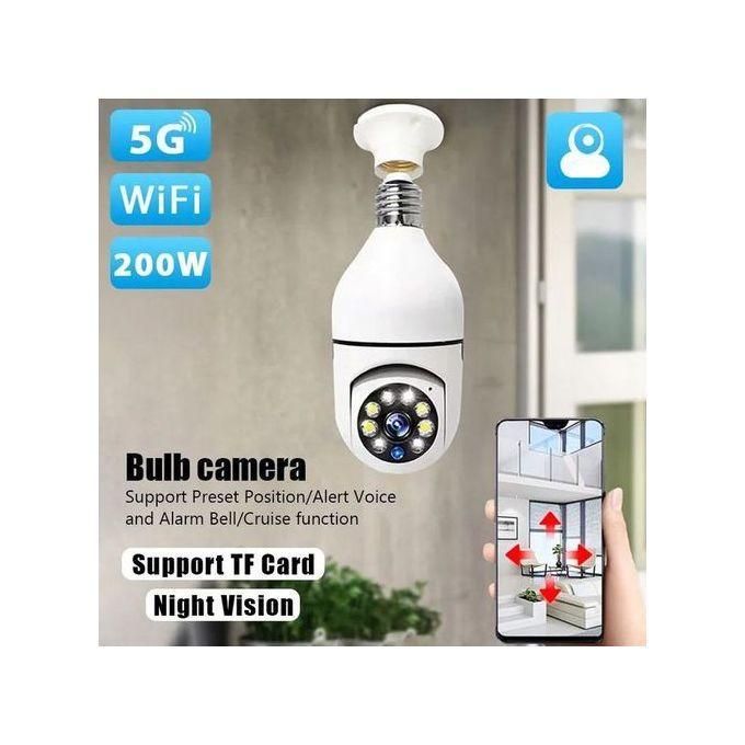 كاميرا أمان ذكية لاسلكية على شكل لمبة Caméra intelligente WiFi ampoule de sécurité 1080P 360 degrés caméra panoramique vision sans fil