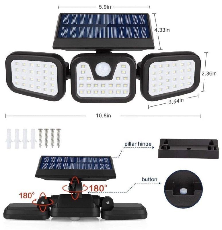 Projecteur solaire extérieur détecteur mouvement كشاف شمسي خارجي بكاشف حركة