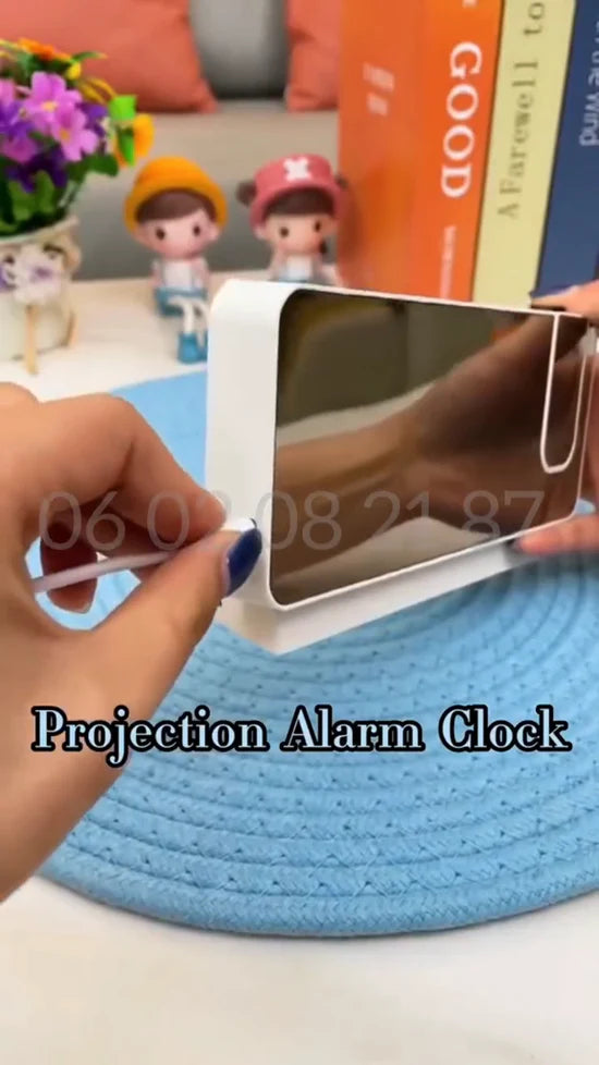 ساعة ذكية رقمية LED، منبه رقمي، ساعة إلكترونية للمكتب، شحن USB Horloge LED à projection numérique intelligente, réveil numérique