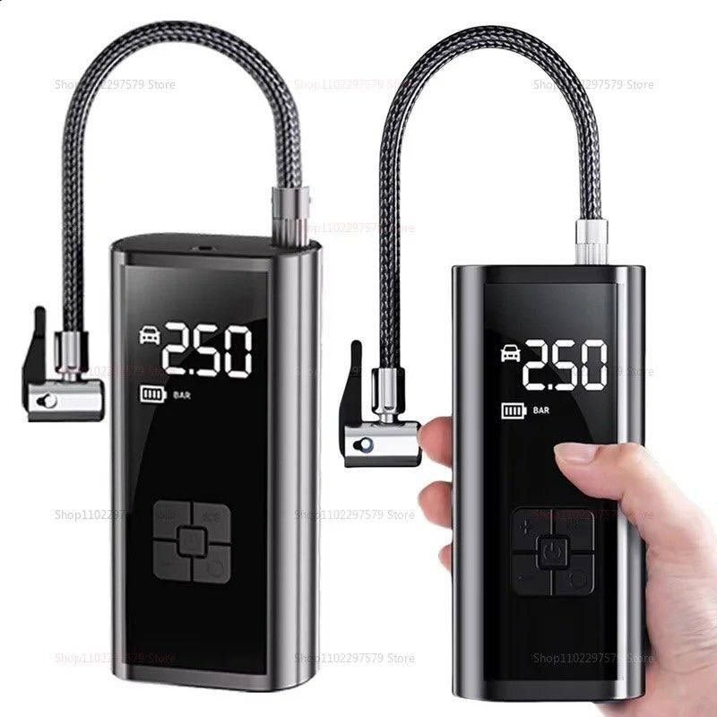 Compresseur d'air portable sans fil آلة نفخ العجلات إلكترونية محمولة، ذكية وسهلة الاستعمال