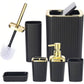 Kit Accessoires Salle de Bain 6Pièces Moderne Distributeur de Savon, Brosse WC, Porte Savon et Gobelet طقم إكسسوارات حمام