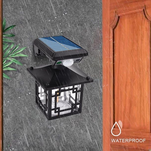 مصباح جداري يعمل بالطاقة الشمسية بتقنية LED مزود بمستشعر حركة للحديقة Applique murale solaire LED avec capteur de mouvement
