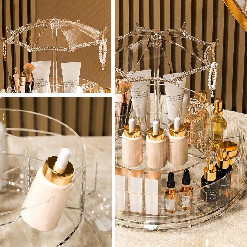 Présentoir rotatif rangement cosmétique علبة تنسيق مستحضرات التجميل الدوارة