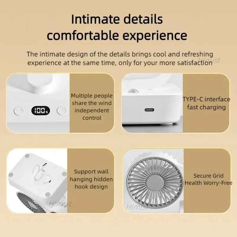 مروحة مزدوجة الجوانب، 4 سرعات، مروحة رقمية برأسين Ventilateur double face, 4 vitesses, ventilateur numérique à double tête