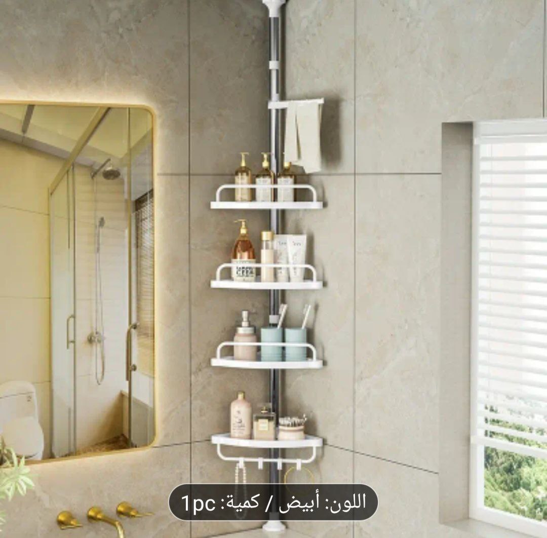 Étagère Réglable Télescopique, Acier Inoxydable, Triangle T1, Blanc