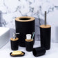 Ensemble Accessoires Salle de Bain 6 Pièces Moderne Distributeur de Savon, Brosse WC, Porte Savon et Gobelet طقم إكسسوارات حمام