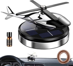 معطر جو للسيارة يعمل بالطاقة الشمسية على شكل طائرة هليكوبتر Hélicoptère à énergie solaire diffuseur d'aromathérapie rotatif pour voiture