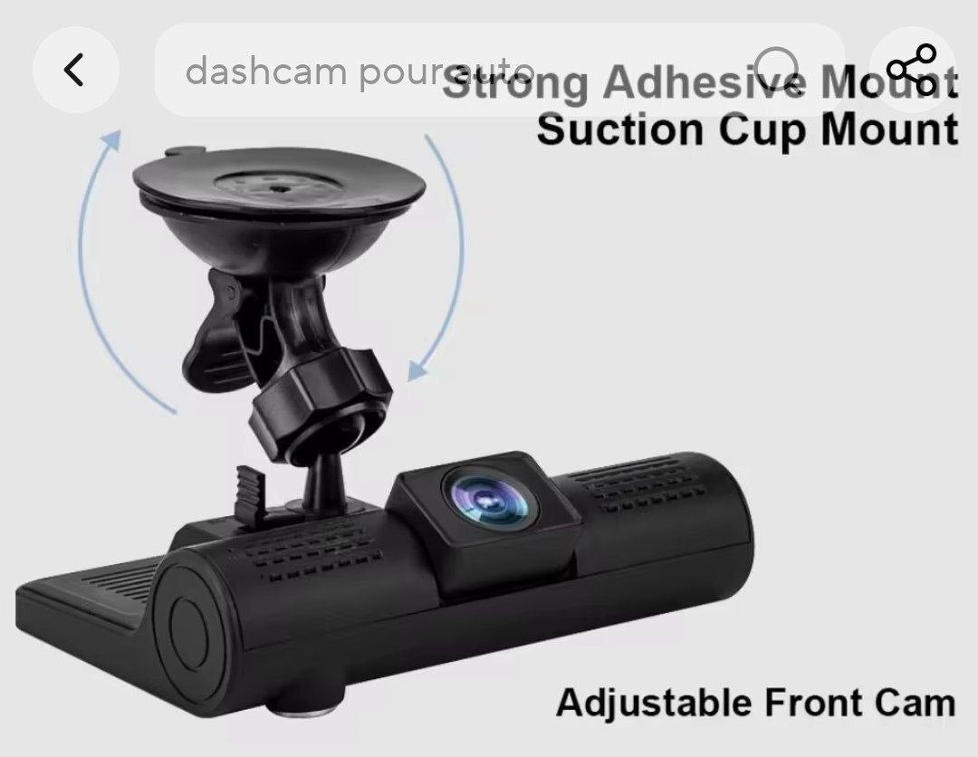 كاميرا لوحة قيادة للسيارة Dashcam voiture 4 pouces, 3 objectifs