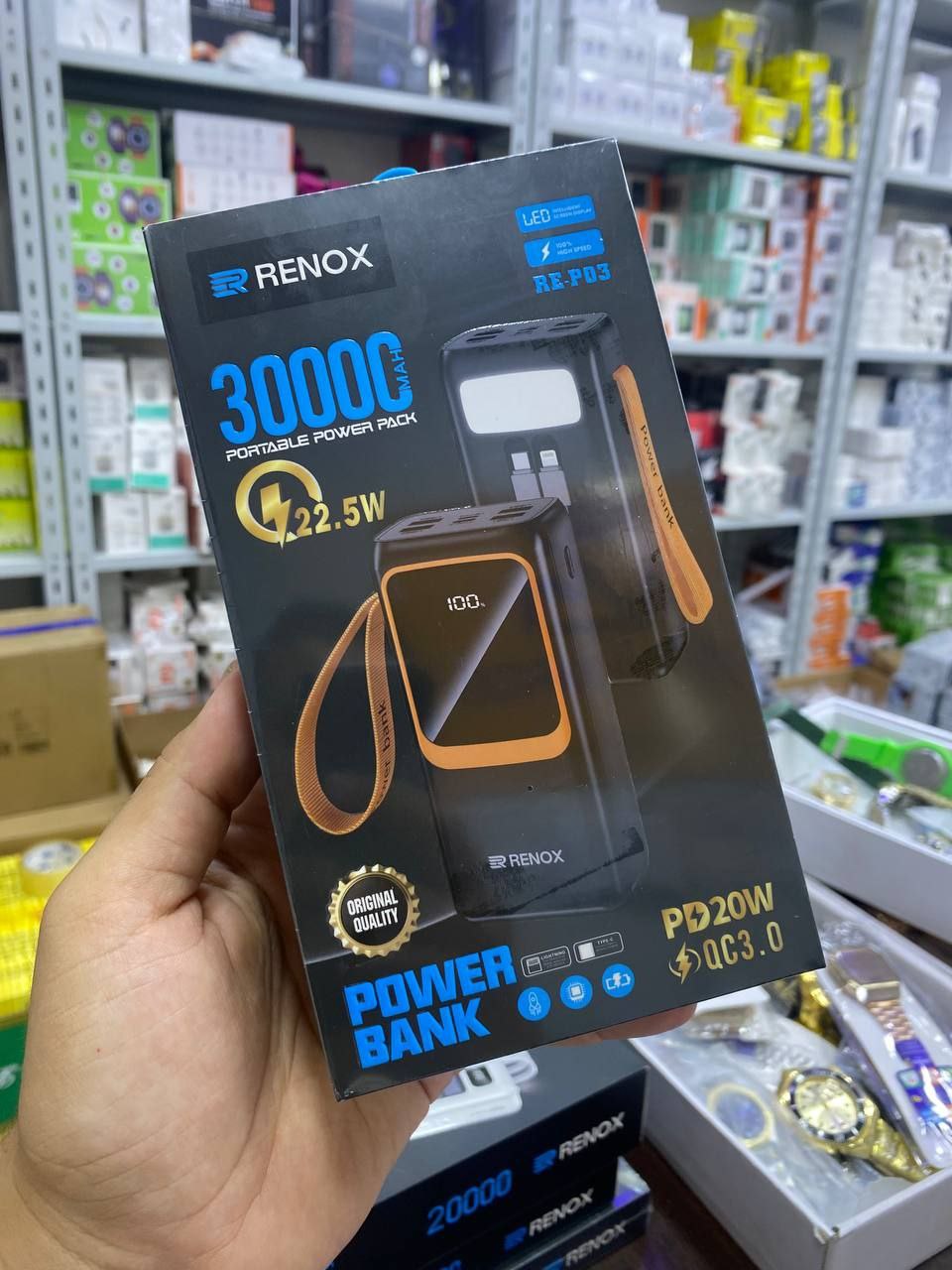 RENOX Power bank Baterie externe 30000mAh 22.5W PD