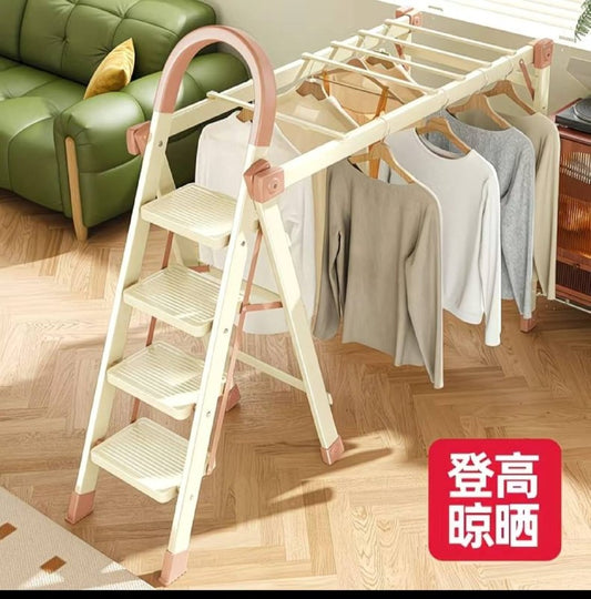 حامل تجفيف الملابس، وسلم قابل للطي متعدد الوظائف Échelle escabeau GLigeT pour la maison, étendoir à linge, escalier pliant multifonctionnel