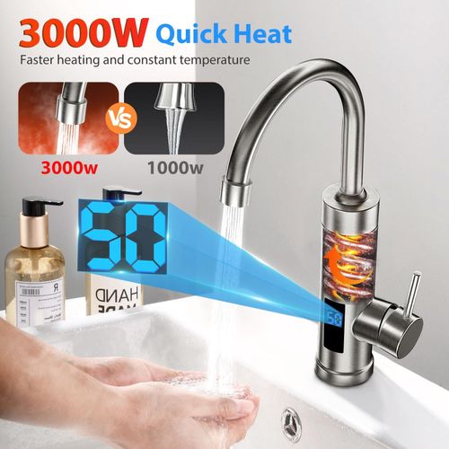 Robinet thermostatique électrique, chauffe eau instantané صنبور ترموستاتي كهربائي، سخان مياه فوري للمطبخ والحمام