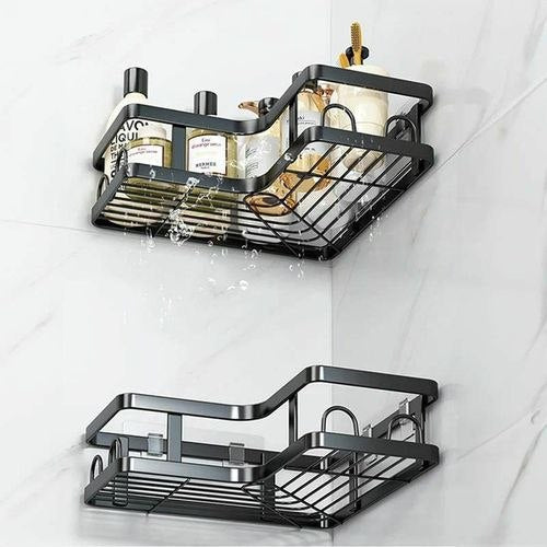 Étagère de Rangement d'angle Organisateur Coin Salle de Bain منظم رفوف تخزين زاوية للحمام والمطبخ والدش لا حاجة للثقب