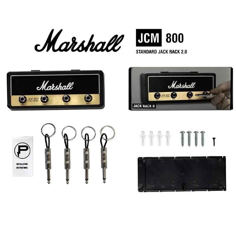 Marshall Porte-clés mural pour clés de guitare avec 4 porte-clés et kit de montage mural