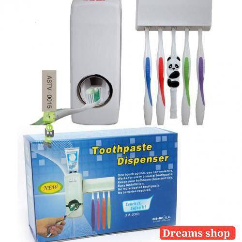 موزع معجون أسنان أوتوماتيكي مع حامل فرشاة الأسنان 5في1Toothpaste Dispenser